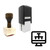 "Diagram" rubber stamp with 3 sample imprints of the image