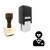 "Professor" rubber stamp with 3 sample imprints of the image