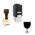 "Wine Glass" rubber stamp with 3 sample imprints of the image