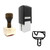 "Brush" rubber stamp with 3 sample imprints of the image
