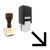 "Arrow" rubber stamp with 3 sample imprints of the image "Arrow" rubber stamp with 3 sample imprints of the image