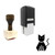 "Cat" rubber stamp with 3 sample imprints of the image "Cat" rubber stamp with 3 sample imprints of the image