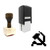 "Hammer And Sickle" rubber stamp with 3 sample imprints of the image