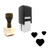 "Love" rubber stamp with 3 sample imprints of the image