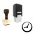 "Clock" rubber stamp with 3 sample imprints of the image