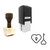 "Heart And Key" rubber stamp with 3 sample imprints of the image