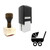 "Stroller" rubber stamp with 3 sample imprints of the image