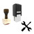 "Tools" rubber stamp with 3 sample imprints of the image