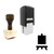 "Easel" rubber stamp with 3 sample imprints of the image