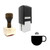 "Coffee" rubber stamp with 3 sample imprints of the image