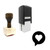 "Heart Message" rubber stamp with 3 sample imprints of the image