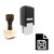 "Save File" rubber stamp with 3 sample imprints of the image