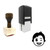 "Winking" rubber stamp with 3 sample imprints of the image "Winking" rubber stamp with 3 sample imprints of the image