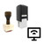 "Internet" rubber stamp with 3 sample imprints of the image