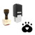 "Pet Friendly" rubber stamp with 3 sample imprints of the image