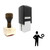 "Support" rubber stamp with 3 sample imprints of the image