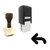"Back" rubber stamp with 3 sample imprints of the image