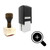 "Zoom Tool" rubber stamp with 3 sample imprints of the image