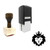 "Lion" rubber stamp with 3 sample imprints of the image