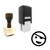 "Pirate" rubber stamp with 3 sample imprints of the image