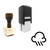 "Rain" rubber stamp with 3 sample imprints of the image