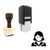 "Business Woman" rubber stamp with 3 sample imprints of the image