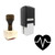 "ECG" rubber stamp with 3 sample imprints of the image "ECG" rubber stamp with 3 sample imprints of the image