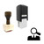 "Job Search" rubber stamp with 3 sample imprints of the image