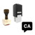 "Catalán" rubber stamp with 3 sample imprints of the image
