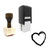 "Heart" rubber stamp with 3 sample imprints of the image