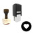 "Heart" rubber stamp with 3 sample imprints of the image