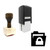 "Locked Folder" rubber stamp with 3 sample imprints of the image
