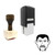 "The Fu Manchu" rubber stamp with 3 sample imprints of the image