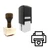 "Printer" rubber stamp with 3 sample imprints of the image