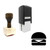 "Cheeseburger" rubber stamp with 3 sample imprints of the image