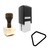 "Shape" rubber stamp with 3 sample imprints of the image