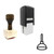"Plunger" rubber stamp with 3 sample imprints of the image