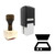 "Scanner" rubber stamp with 3 sample imprints of the image