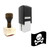 "Pirate Flag" rubber stamp with 3 sample imprints of the image