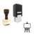 "Easel" rubber stamp with 3 sample imprints of the image