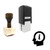 "Info" rubber stamp with 3 sample imprints of the image
