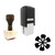 "Platycodon" rubber stamp with 3 sample imprints of the image