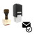 "Email Check Mark" rubber stamp with 3 sample imprints of the image