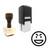 "Evil" rubber stamp with 3 sample imprints of the image