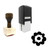 "Flower" rubber stamp with 3 sample imprints of the image