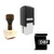 "Dbf" rubber stamp with 3 sample imprints of the image