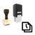 "Management" rubber stamp with 3 sample imprints of the image