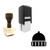"Hat" rubber stamp with 3 sample imprints of the image