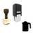 "Kettle" rubber stamp with 3 sample imprints of the image "Kettle" rubber stamp with 3 sample imprints of the image