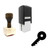 "Key" rubber stamp with 3 sample imprints of the image